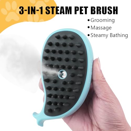 Qpets® Cat Comb, Dog Hair Brush With Steam Massage & Shampoo Infuser, USB Rechargeable Grooming Tool, Soft Bristles, Tangle Remover, Ergonomic Mango Shape, Ideal For Cats & Dogs (2 Pack) Qpets® Cat Comb, Dog Hair Brush With Steam Massage & Shampoo Infuser, USB Rechargeable Grooming Tool, Soft Bristles, Tangle Remover, Ergonomic Mango Shape, Ideal For Cats & Dogs (2 Pack)